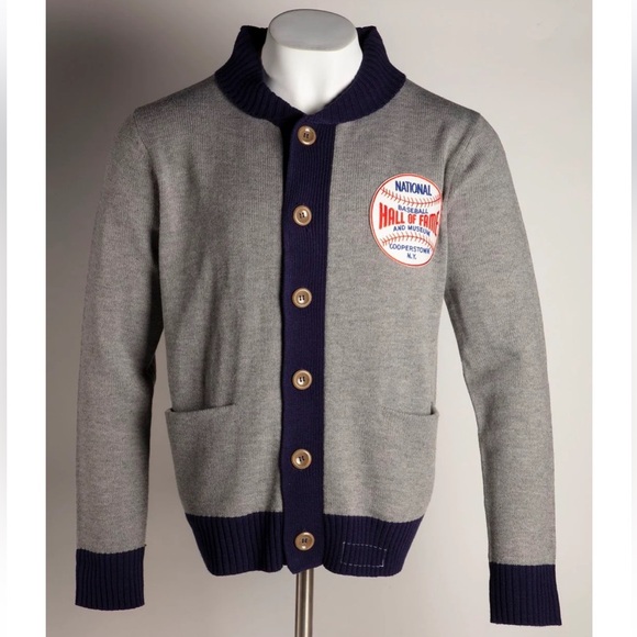 Member‎ Exclusive Apparel National Baseball Cardigan with Hall of Fame Patch med
